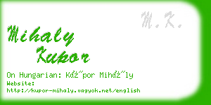 mihaly kupor business card